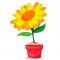 yellow potted flower cartoon