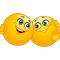 yellow smiley faces hugging each other
